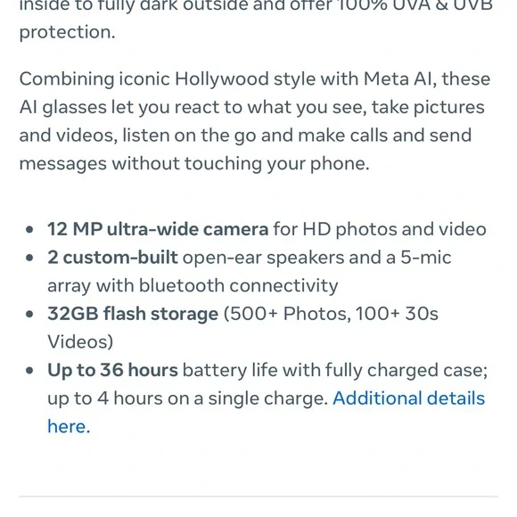 Meta Skyler Gen 1 Shiny Black w/ Cerulean Blue Tint transition lenses AI Glasses - Picture 3 of 10